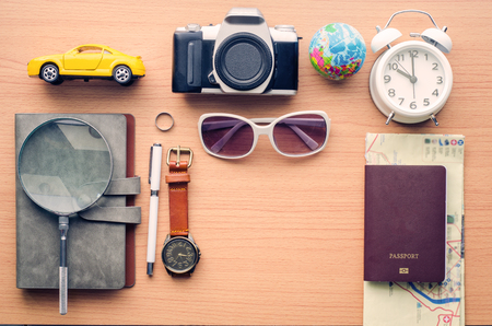 Travel accessories for trip Stock Photo