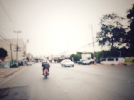 Blurred of car on road