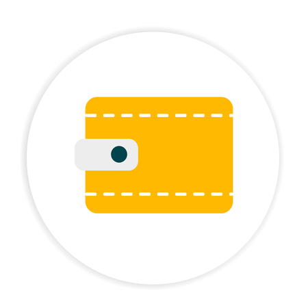 Yellow wallet icon circle frame white background vector image
