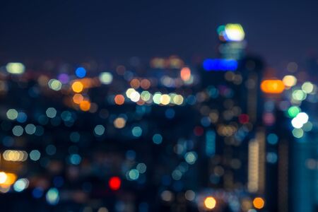 Abstract urban night light bokeh defocused background