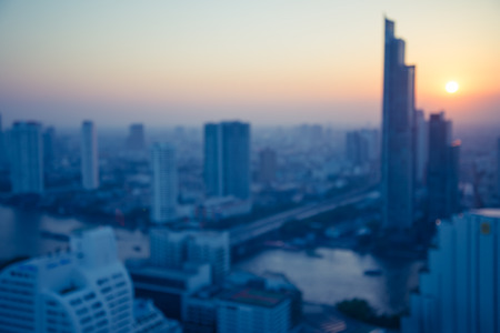 Abstract blur bangkok city in evening