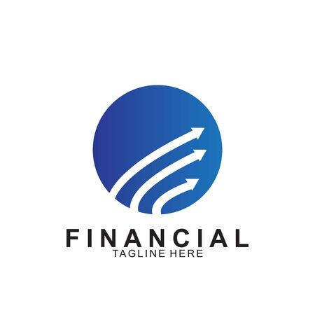 Financial and accounting business logo design icon financial vector