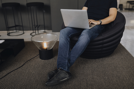 Man working on a laptop