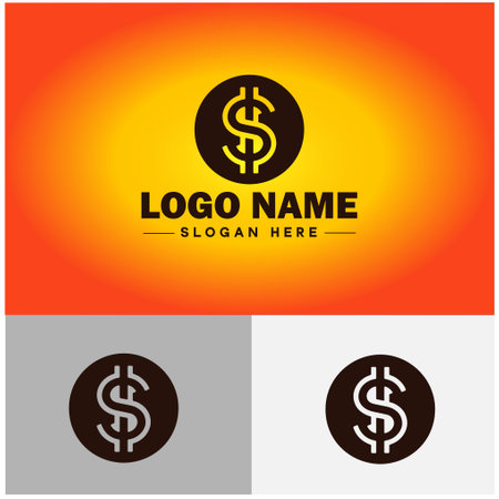 Dollar sign icon money coin currency exchange sign symbol vector logo