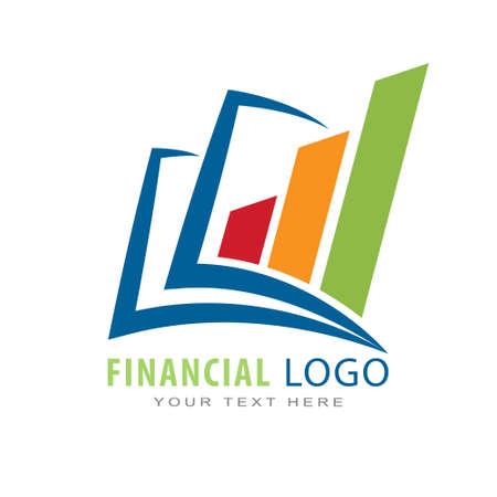 Finance an open book with a diagram logo brand or sticker template for websites apps and theme design flat style Logo