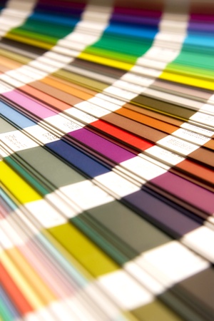 Open pantone sample colors catalogue Stock Photo