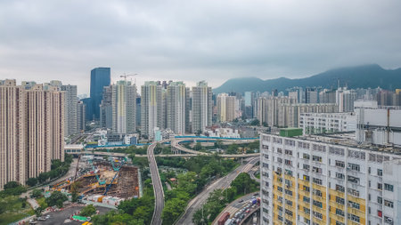 Cityscape of the town kwun tong road hong kong 4 nov 202