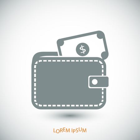 Wallet with dollars icon vector best flat icon