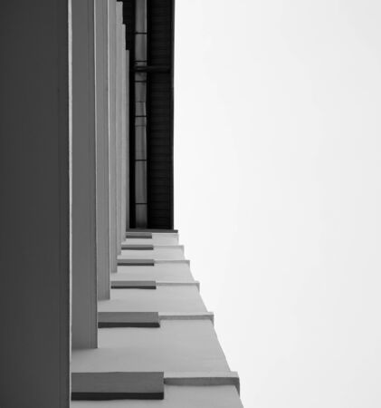 Look up at apartment housing in thailand step of building