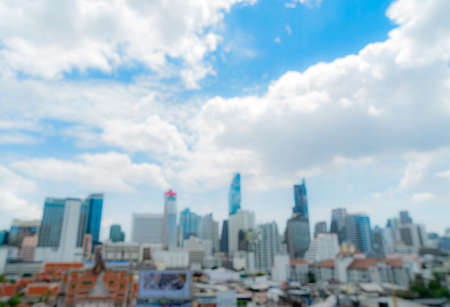 Blurred beautiful cloudy sky and cityscape of bangkok thailand day light image of downtown