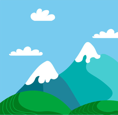 Snowy mountain peak vector design