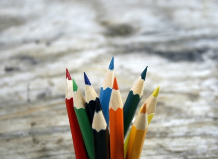 Close up colour pencils for background
