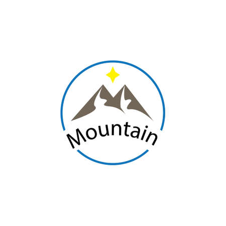 Ilustración Gráfico vectorial del logotipo de la montaña con la letra M