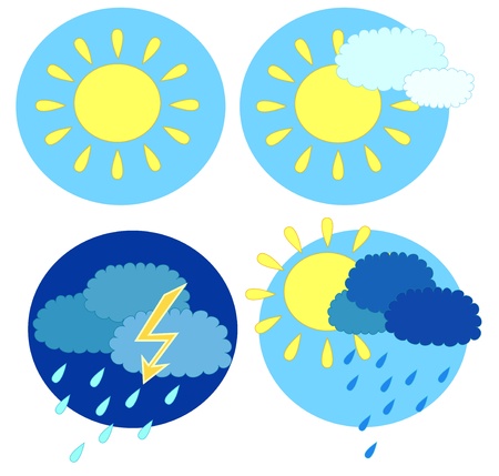 Four of weather on white background