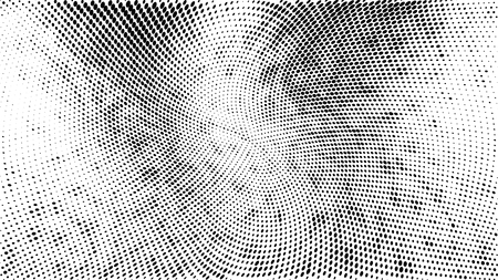 Halftone gradient pattern abstract halftone dots background monochrome dots pattern grunge texture pop art comic small dots wave twisted dots design for presentation report flyer cover card Stock Photo