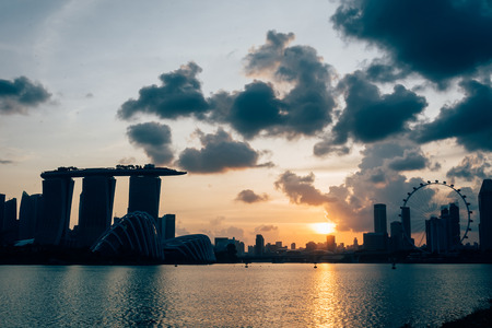 Landscape of the singapore with beautiful sky Stock Photo