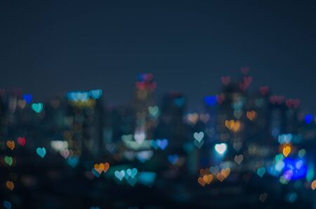 Coração bokeh fundo, conceito de amor