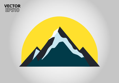 Minimalist mountain design icon vector template Stok Fotoğraf