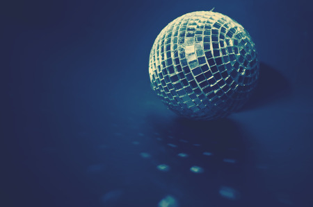 Disco ball background close up filtred image Stock Photo