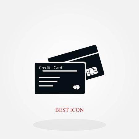 Credit card icon flat design best vector icon