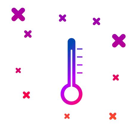 Icône de mesure du thermomètre météorologique couleur isolé sur fond blanc. Équipement de thermomètre indiquant le temps chaud ou froid. Formes dynamiques aléatoires dégradées. Illustration vectorielle