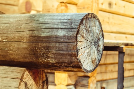 Structure of a wooden house under construction poland