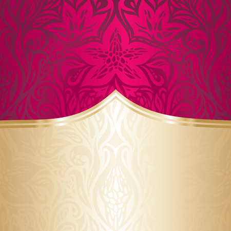 Floral royal red and gold luxury vintage invitation design