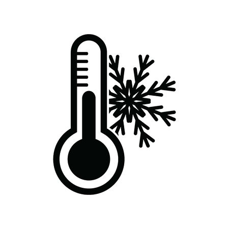 Vecteur d'icône de thermomètre. Icône de temps froid. Signe de température