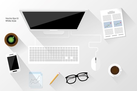 White workspace theme Stock Photo