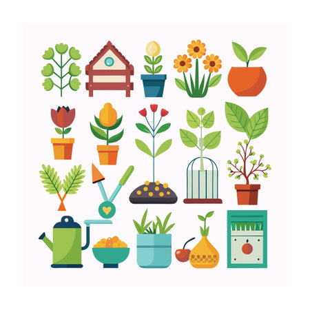 Realistic gardening and plants different icons set Zdjęcie Seryjne