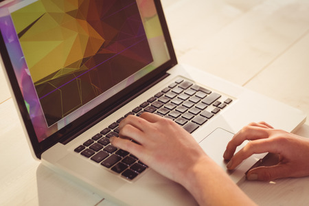 Businesswoman using her laptop at desk in office Stock Photo