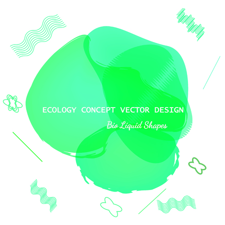 Mint green bio fluid modern graphic elements dynamic liquid forms and lines geometric banner with flowing liquid shapes vector template for logo presentation original eco concept liquid shapes