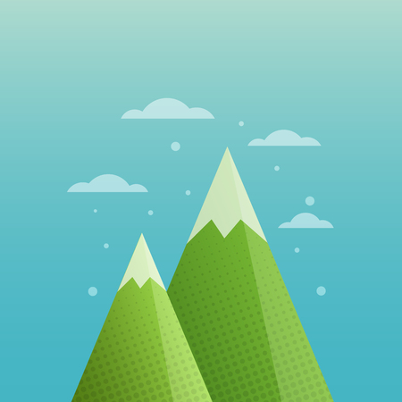 Berglandschap, halftoon design. Vector illustratie.