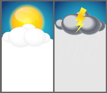 Weather background with sun cloud rain Фото со стока