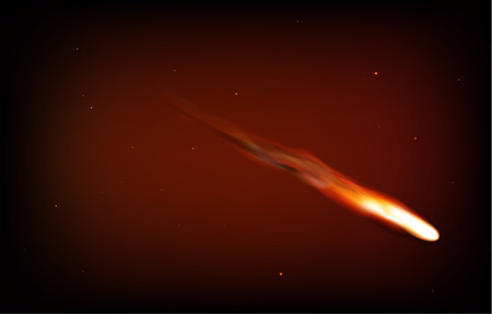 Flaming asteroid in atmosphere red tones can be used for space pollution item web banner fuel symbol battery charging