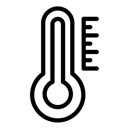 Icône de température du thermomètre laser. Contour de l'icône vectorielle de température du thermomètre laser pour la conception de sites Web isolée sur fond blanc