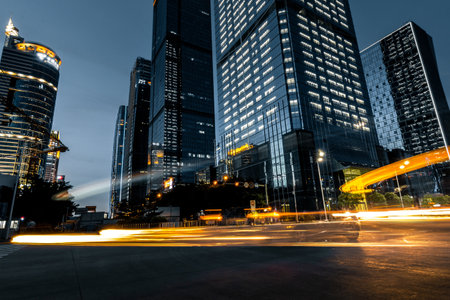 The urban traffic in shenzhen city Stock Photo