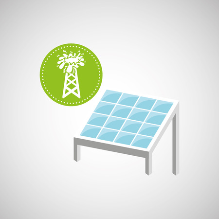 Solar panel with petrol green concept vector illustration