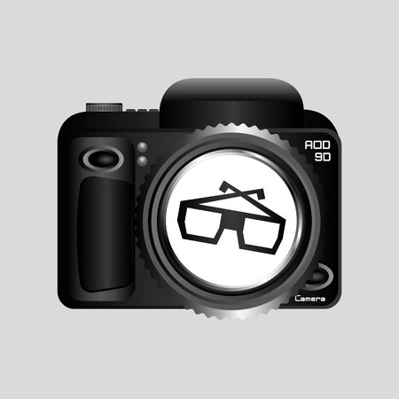 Digital photo camera glasses 3d vector illustration eps 10 Stock Photo