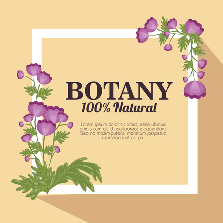 Botany 100 percent natural vector illustration design