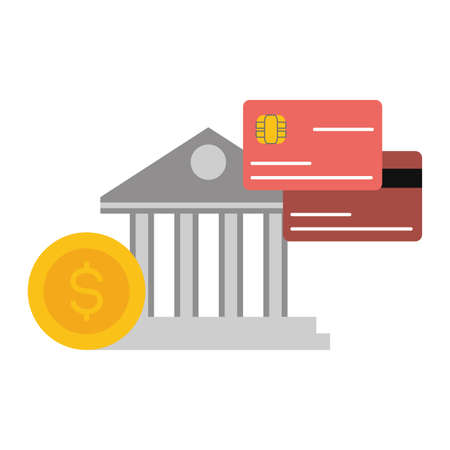 Bank cards money online payment vector illustration