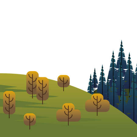 Drzewa i lasy sosnowe w polu scena wektor ilustracja projektu Zdjęcie Seryjne