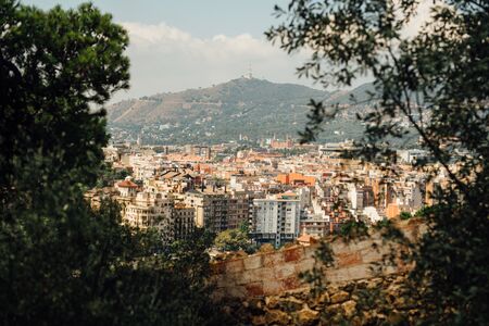 El Park güell, arquitecto Antoni gaudí en Barcelona, España.