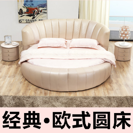 ��ƷŷʽԲ��̫�Ӵ�������˫����Ƥ�����崲1.8��2.0��2.2�װ���