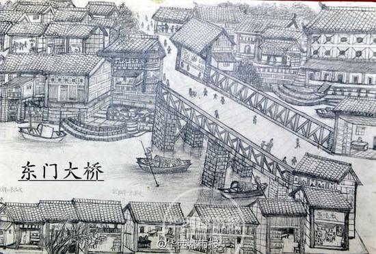 64岁学画画 73岁老人手绘老成都街景