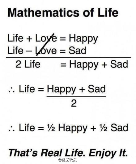 life is half happiness and half sad