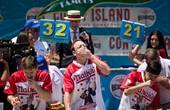 Chestnut's champ again at hot dog eating contest