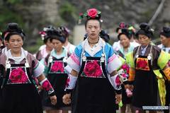 Miao people celebrate Chixin Festival in China's Guizhou