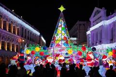 Festive lights lit up for upcoming Christmas and New Year's Day in Macao