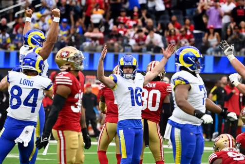 The Rams, with a patchwork lineup, never led until field goal in the final seconds.